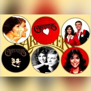 The Carpenters Button Pins 70's Inspired Jewelry